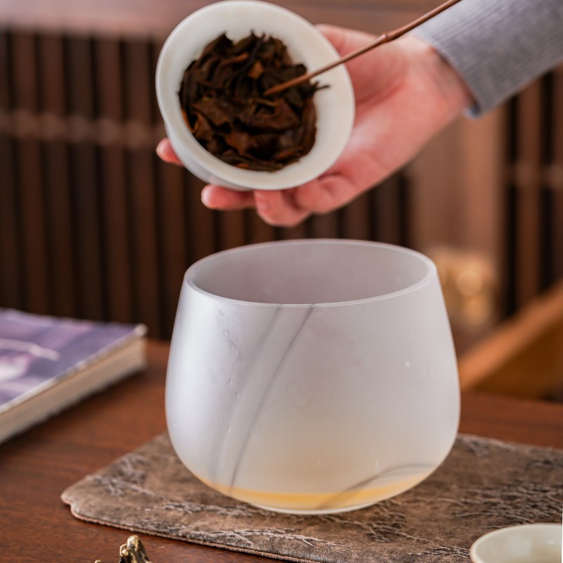 远舍彩色大号玻璃茶洗建水茶道配件功夫茶具洗茶碗水盂加厚杯洗