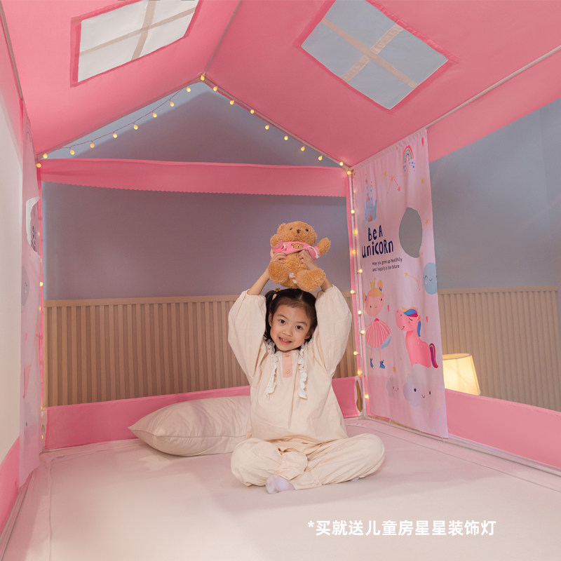 儿童防摔蚊帐2022新款高级家用卧室榻榻米婴儿宝宝公主风床幔帐篷