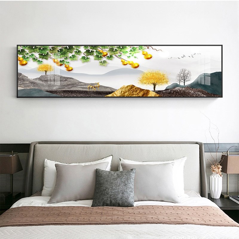 新中式装饰画床头挂画画沙发背景墙壁画卧室客厅富贵墙画葫芦网红