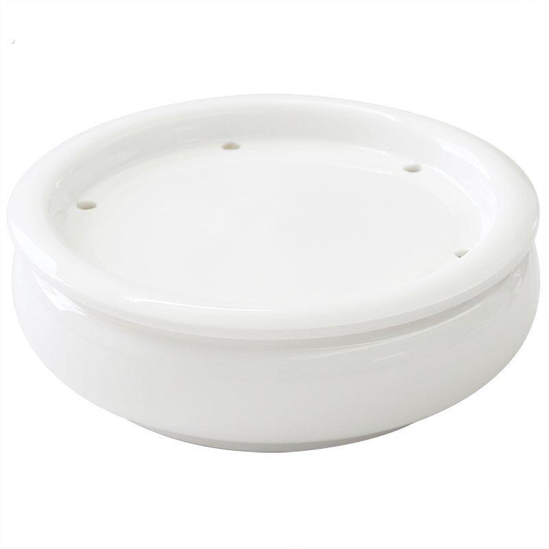 潮汕功夫茶具茶台茶盘家用白瓷沥水蓄水圆形小型套装陶瓷老式茶船