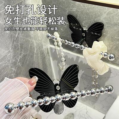 发圈发箍挂钩收纳头绳挂杆卫生间免打孔发绳发饰壁挂神器皮筋挂架