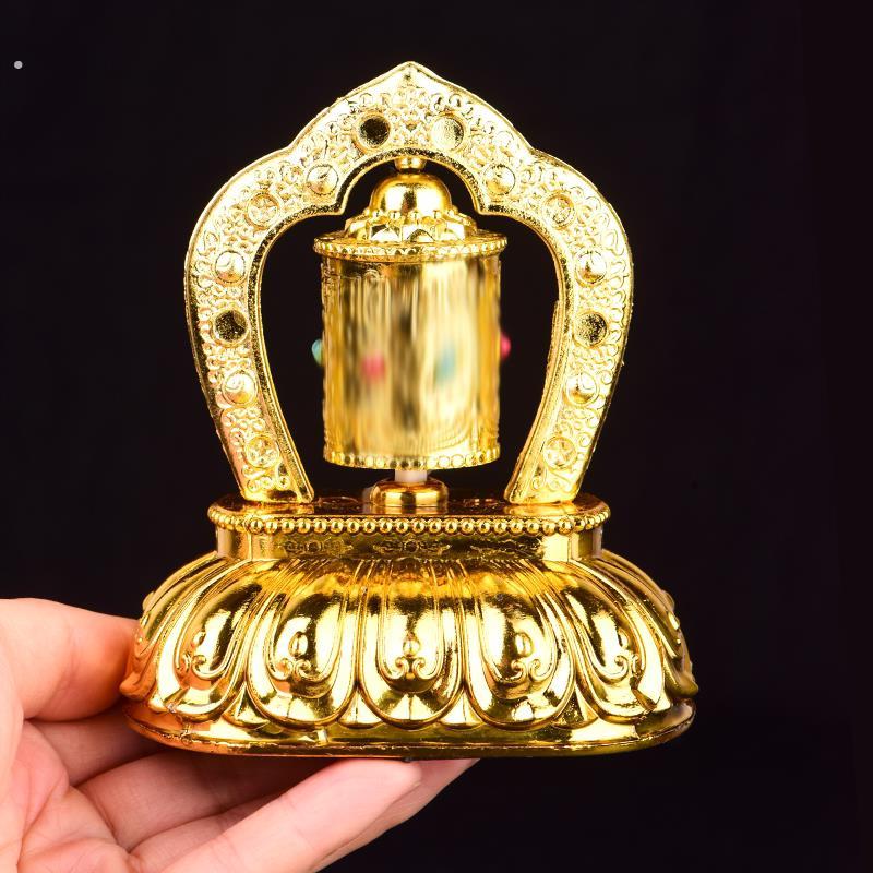车载太阳能转轮经筒太阳能转轮高档汽车内饰用品西藏创意转筒摆件