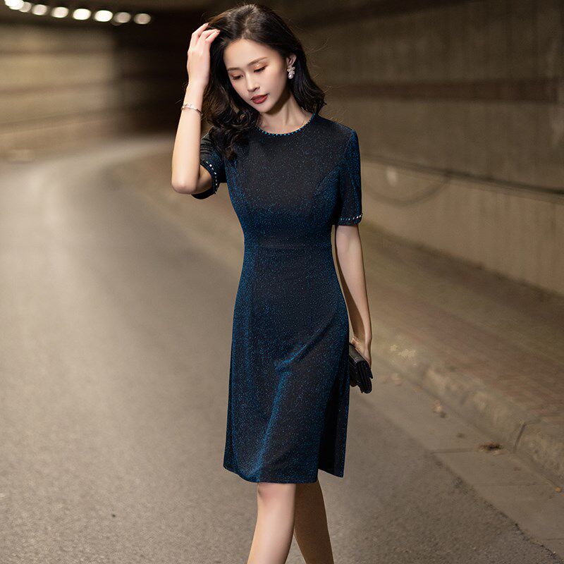 小个子晚礼服女平时可穿正式场合聚会轻奢小众气质高级感主持人裙