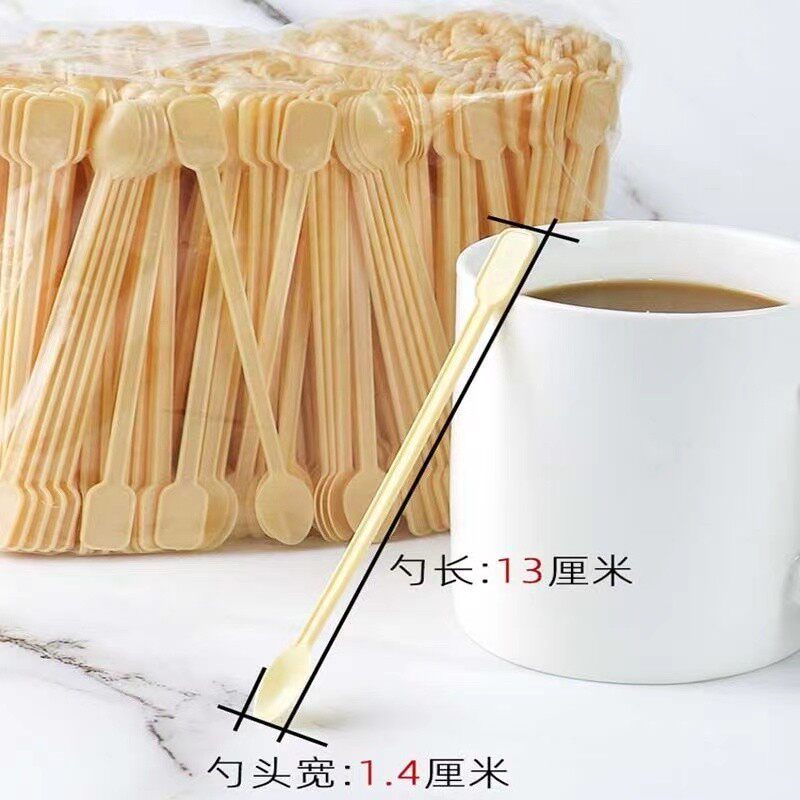 咖啡勺一次性搅拌棒蜂蜜试吃小勺子塑料加长柄勺品尝勺子迷你小勺