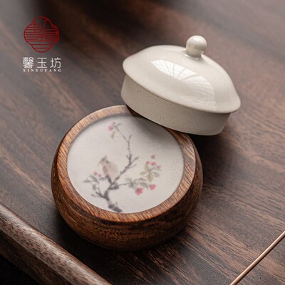 馨玉坊壶盖托老竹盖置竹制盖碗盖子茶壶盖底托复古功夫茶具配件