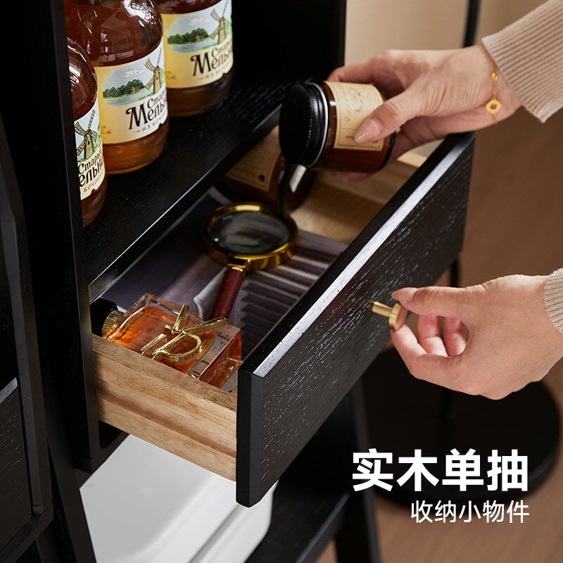 实木书架落地置物架客厅展示架书房墙角小书柜创意边柜床头储物架