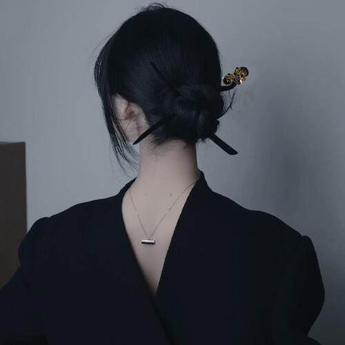 仿佛穿越千年时光!黑檀木发簪祥云古风木簪气质国风汉服盘发神器