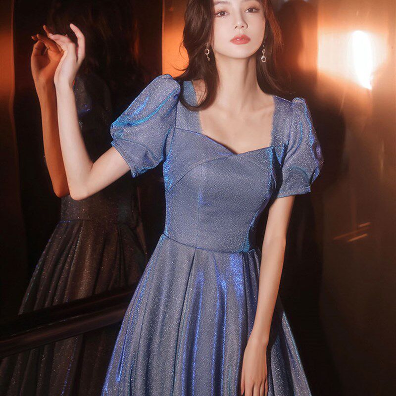星空晚礼服气质名媛伴娘长款年会主持人合唱指挥宴会毕业照礼服女