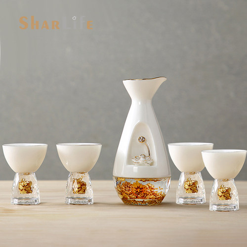 SharLife阿法瓷羊脂玉瓷白酒杯小号白酒分酒壶高档陶瓷白酒杯家用