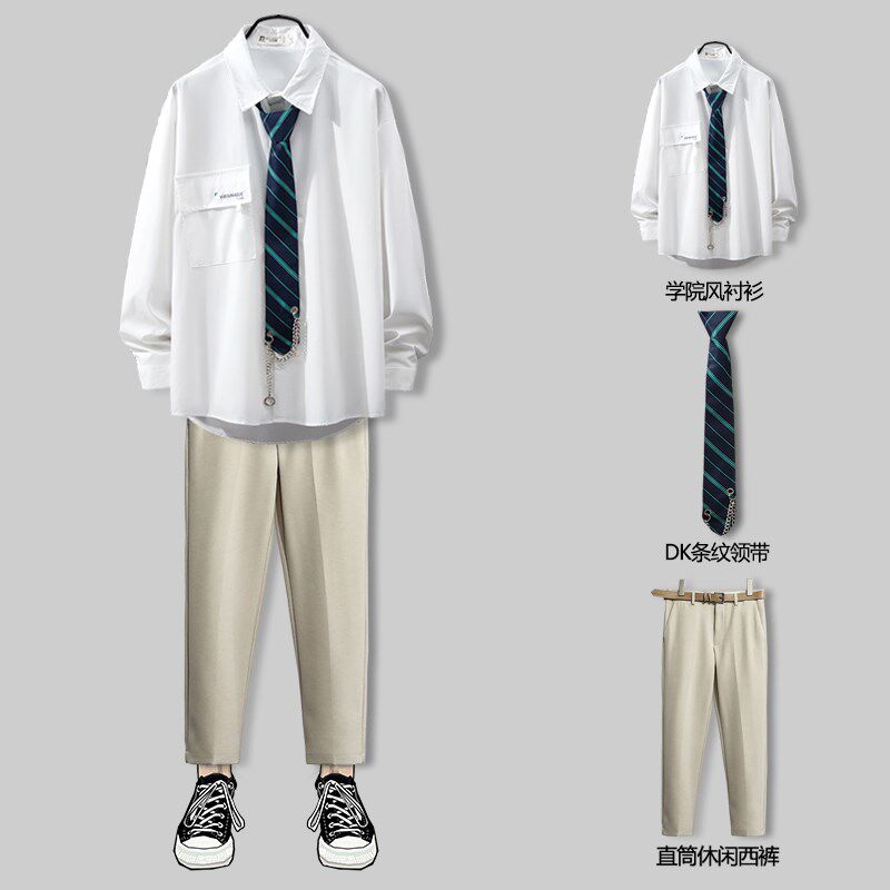 理发店美发师工作服烫染技师助理衬衫工装套装定制LOGO酒吧工衣服