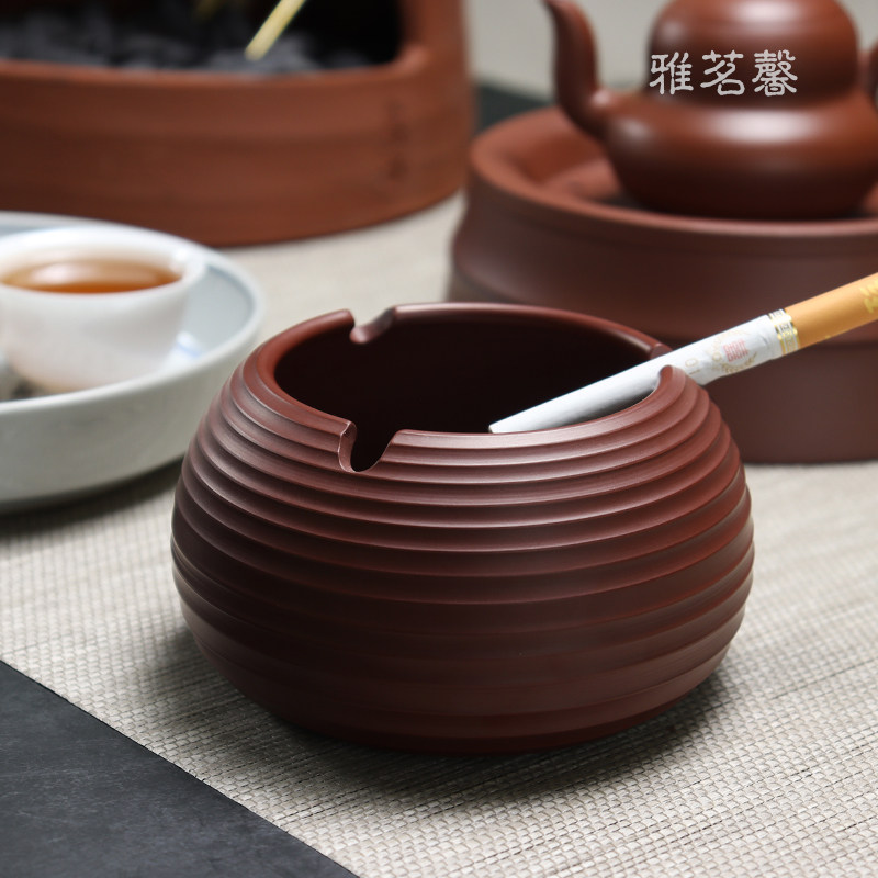潮州雅茗馨林卫东朱泥纯手工茶盘 铰泥干泡茶盘烟灰缸