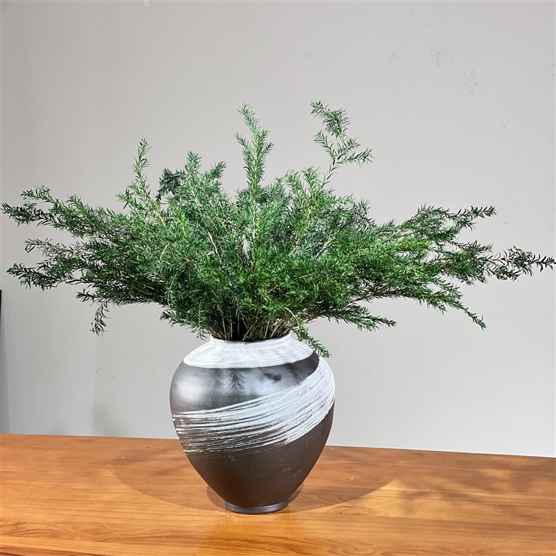 新中式陶瓷复古花瓶侘寂风干花粗陶罐禅意摆件办公室玄关民宿装饰
