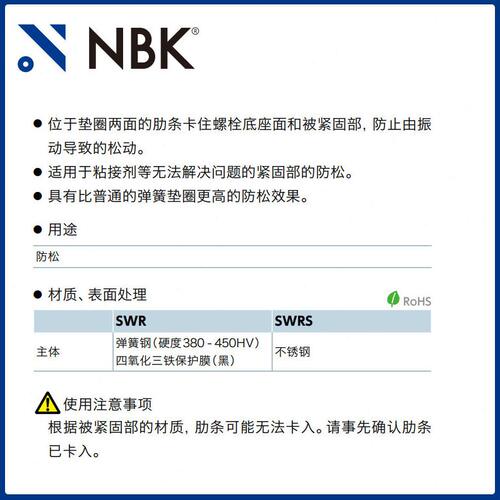 直销NBK SWR 带棱纹锁紧垫圈 四氧化黑三铁保护膜 防松耐振动型