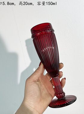 红色系列~美丽的火焰过年婚礼节日治愈色料红色玻璃高脚杯水杯