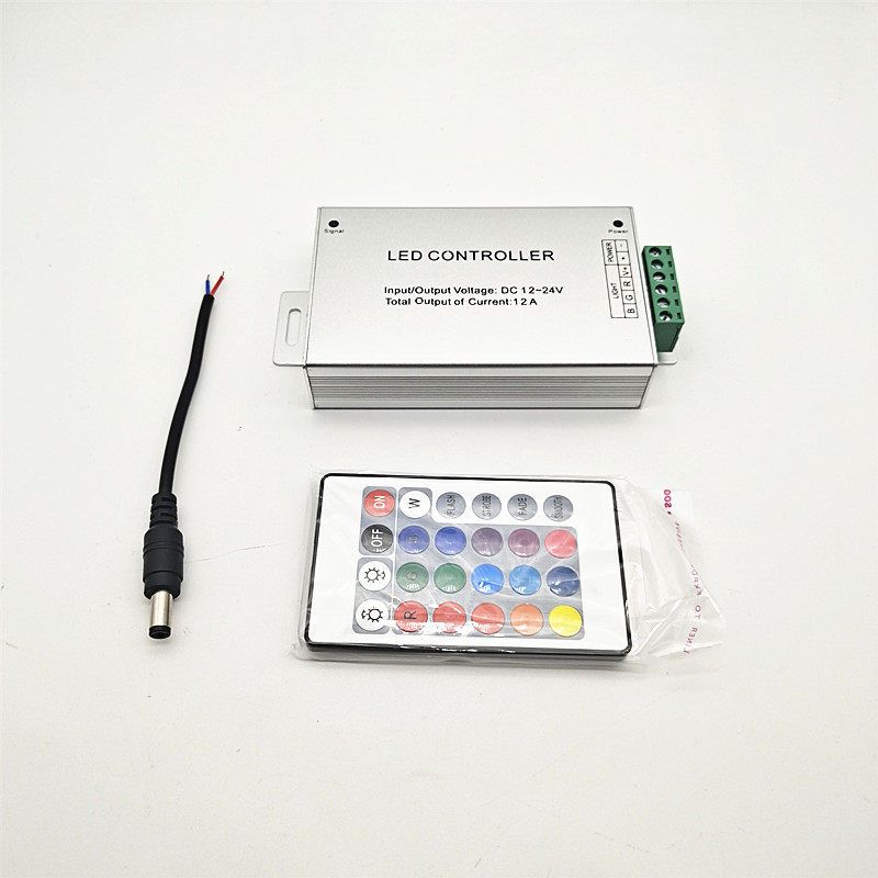 LED灯带5050 3528RGB铝壳控制器红外24/44键RF七彩灯条声控控制器