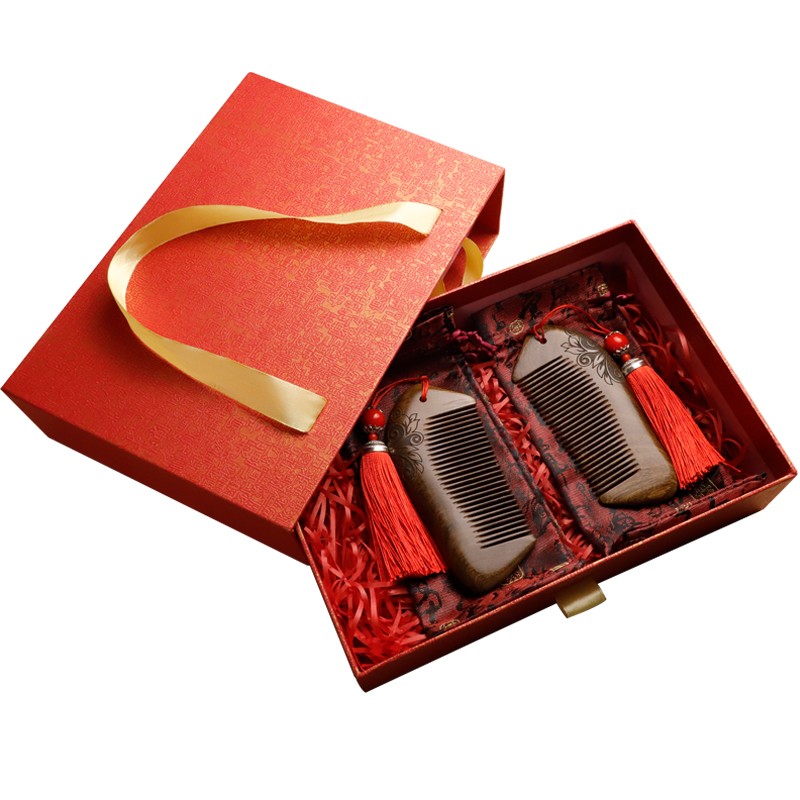 梳镜套装结婚新娘陪嫁婚庆伴手木梳子礼盒生日送中秋节礼品礼物
