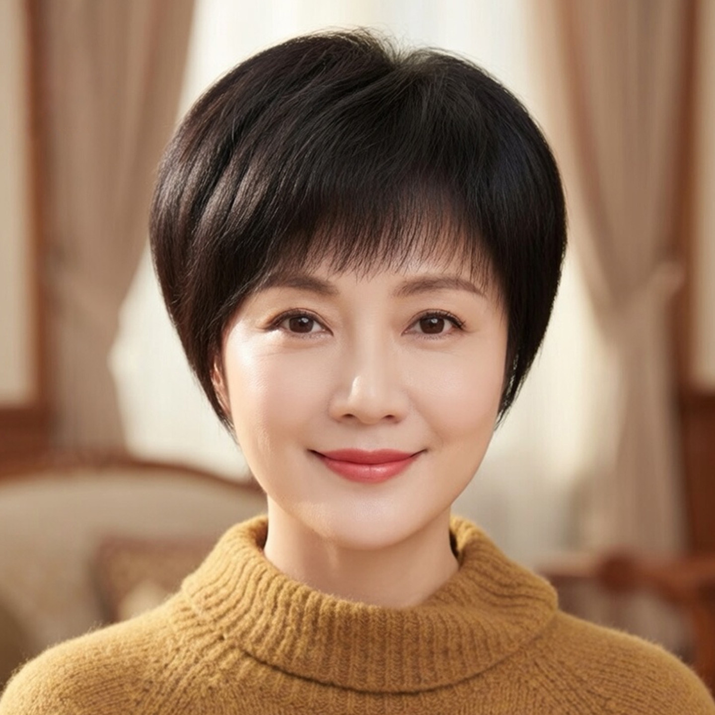 假发全头套女真人发丝直发短发中女士整顶假发