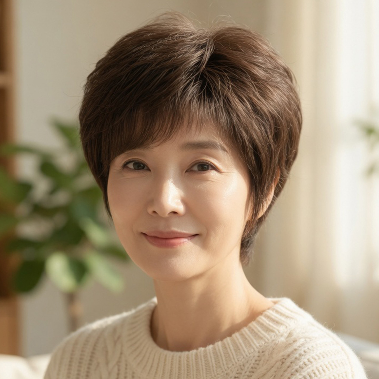假发全头套女真人发丝纹理短发中女士整顶假发
