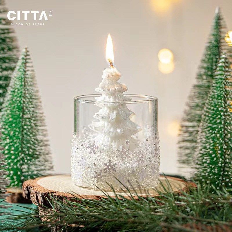 CITTA西苔耶诞节氛围香薰蜡烛树小罐雪人蜡烛礼盒送男女节日礼物