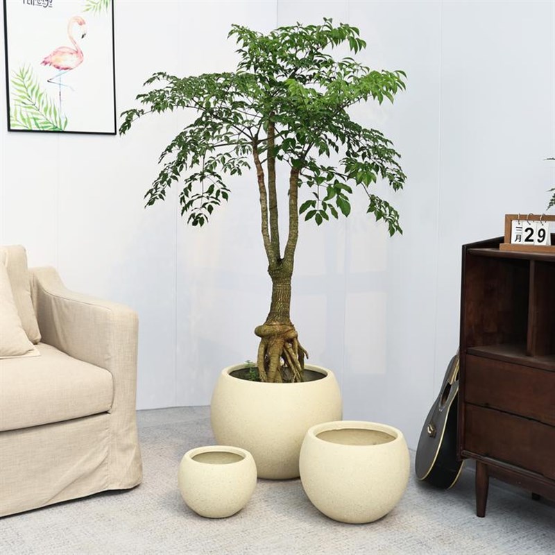 镁泥花盆简约落地艺术仿古花盆北欧化风格室外室内绿植盆栽水泥盆