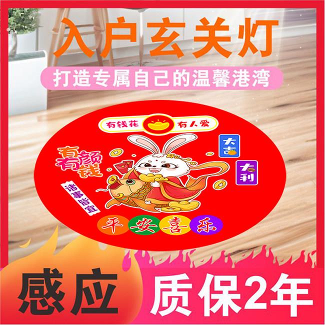 入户玄关投影灯欢迎回家感应灯家用筒灯射灯嵌入式进门出入图案灯