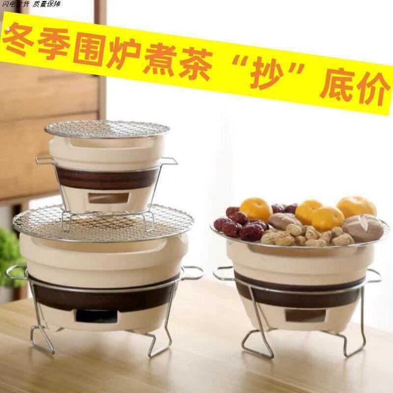 围炉煮茶碳烤炉茶器套装老式打边炉庭院烧烤陶土炉子固体酒精煮茶