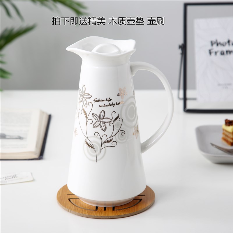 陶瓷花茶冷水壶杯具套装家用大容量饮具凉水果汁壶耐高温水杯子