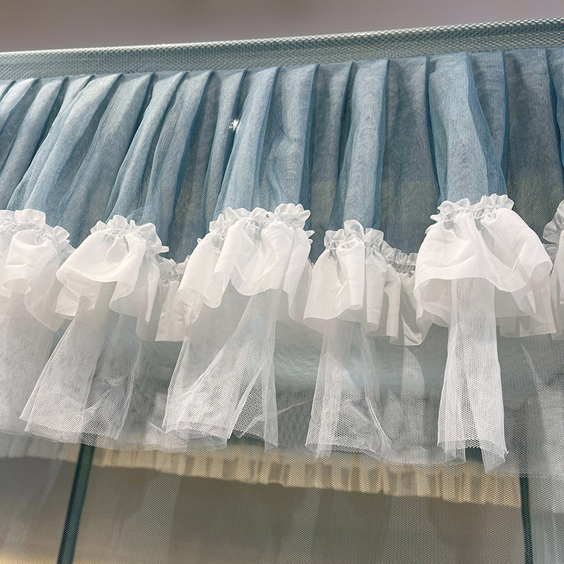 蚊帐家用坐床式2023新款高级免安装婴儿防摔拉链方帐儿童围栏纹帐