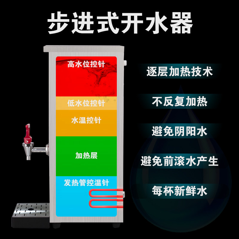 智能步进式开水机全自动台式煮水机电热烧水器饮水机奶茶店商用