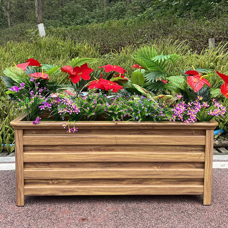 定制铝合金花箱户外种植箱室外大树箱庭院长方形花槽盆景园林市政