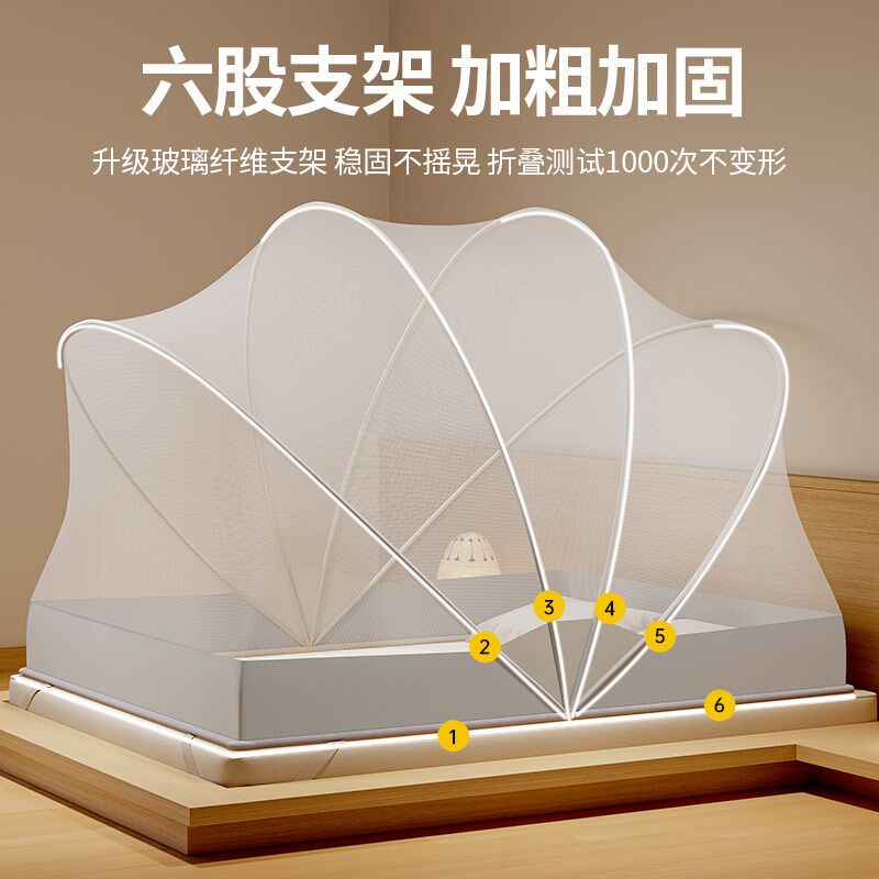 免安装可折叠蚊帐2024新款家用卧室帐篷蒙古包儿童婴儿防蚊罩防摔