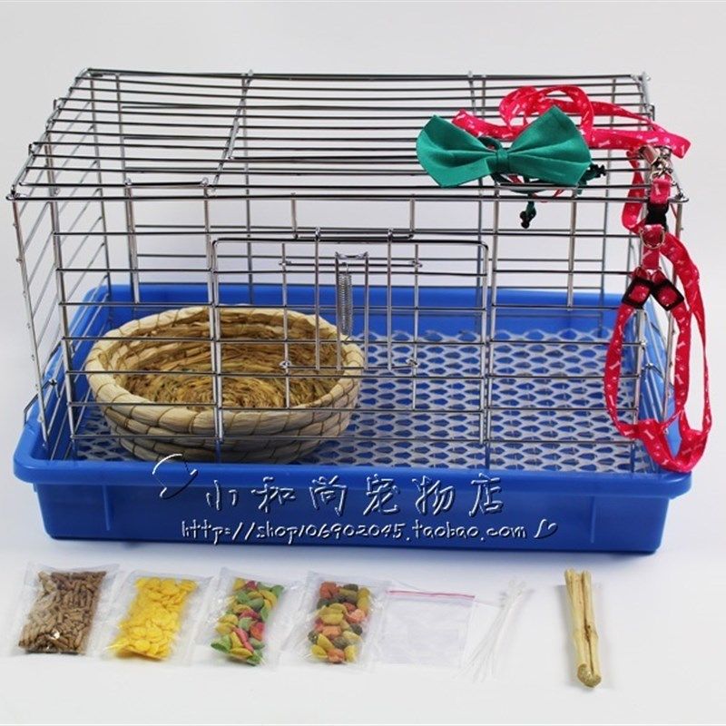包邮蓝盆电镀加粗兔笼子宠物兔笼小号大号特大号防漏尿防喷尿笼子