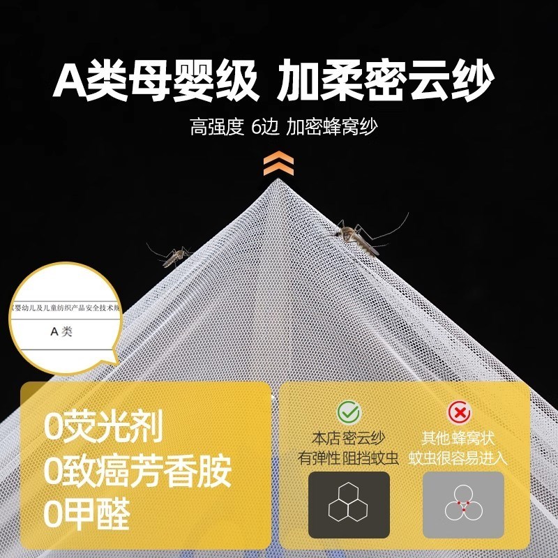 孕妇专用蚊帐2米x2米2床幔家用2025新款可拆洗支架床帐隔蚊加厚XM