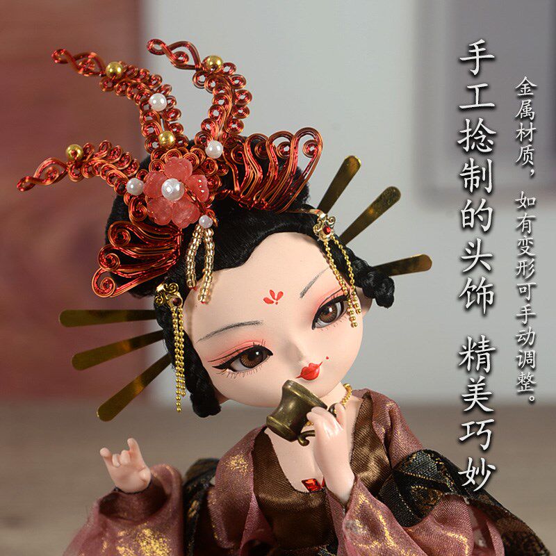 中国风特色绢人娃娃四大美女古装汉服戏曲人偶装饰摆件送老外礼品