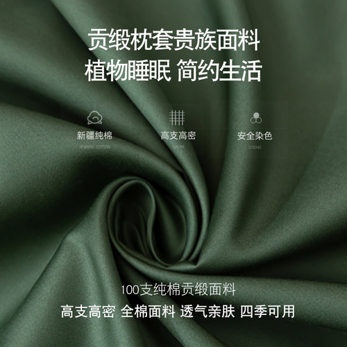 100支长绒棉贡缎枕套枕头套一对装家用单个信封枕30x50cm40x70cm