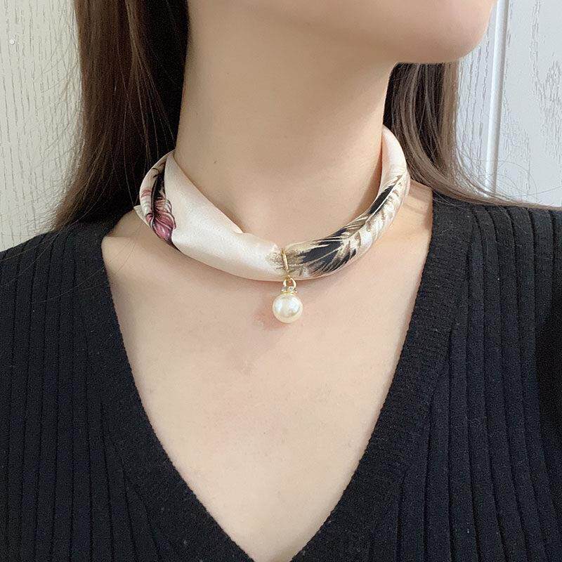 锁骨丝巾扣项链颈链女高级感甲状腺术后遮挡神器脖子遮疤护颈围脖