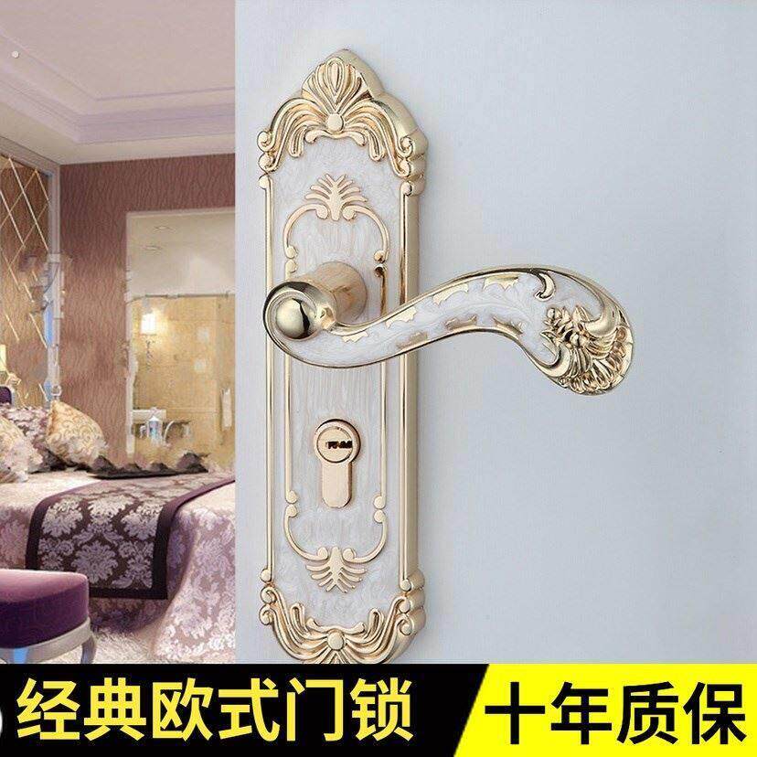 欧式室内卧室门锁覆古把手实木家用通用型房间门锁三件套静音
