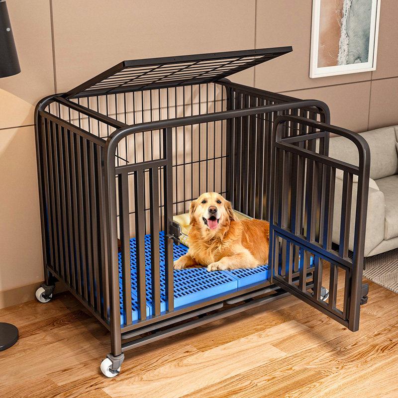 狗笼子小型犬室内家用宠物笼带托盘加粗加固中型犬带脚垫板大狗笼