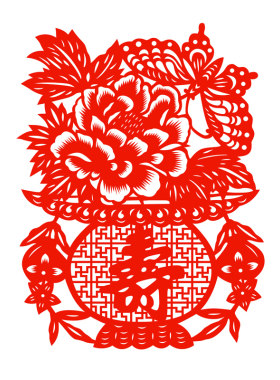 祝寿窗花静电贴纸寿字花篮剪纸玻璃门窗户贺寿宴玻璃擦水就贴