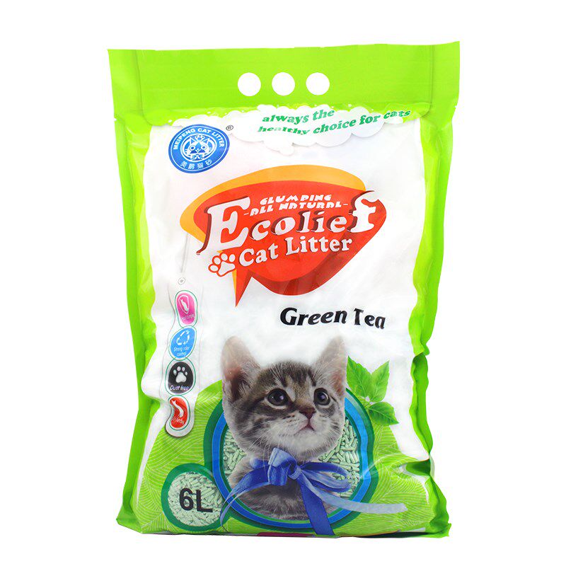 美鹏猫砂2mm豆腐猫砂绿茶香36L除臭无尘冲厕包邮猫咪用品一箱6包