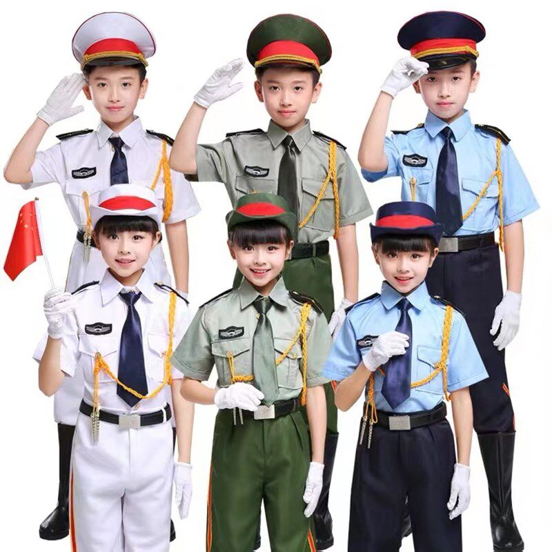六一儿童节升旗手服装短袖套装夏季仪仗队幼儿园男女童演出服服装
