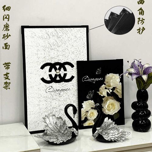轻奢高级感客厅电视柜玄关餐边柜床头柜斗柜台面装饰画摆画摆件