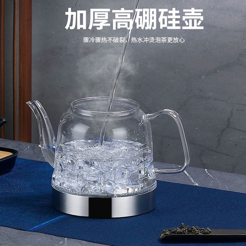 全自动底部上水烧水壶电热水壶玻璃茶具家用抽水式茶炉烧水器套装