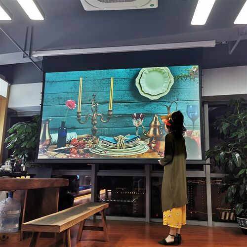 微斯WUI电动遥控智能光子幕布100英寸家用高清投影悬浮幕布拉线抗