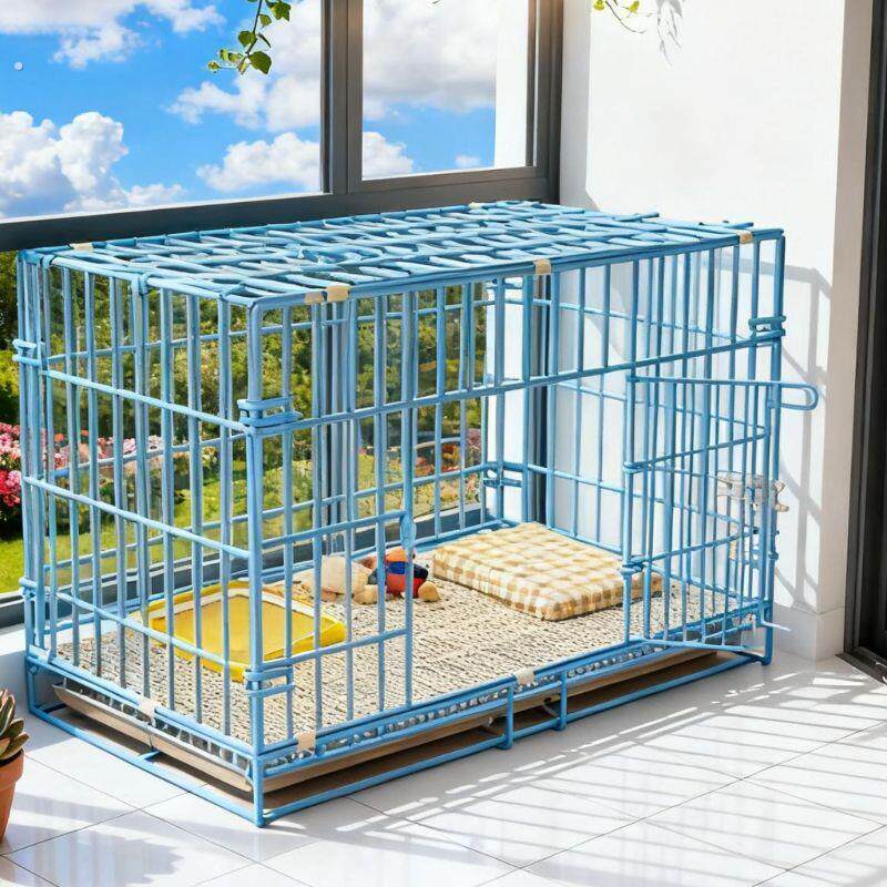 折叠宠物笼狗笼猫笼兔笼加粗家用带厕所分离室内狗别墅中小型犬笼