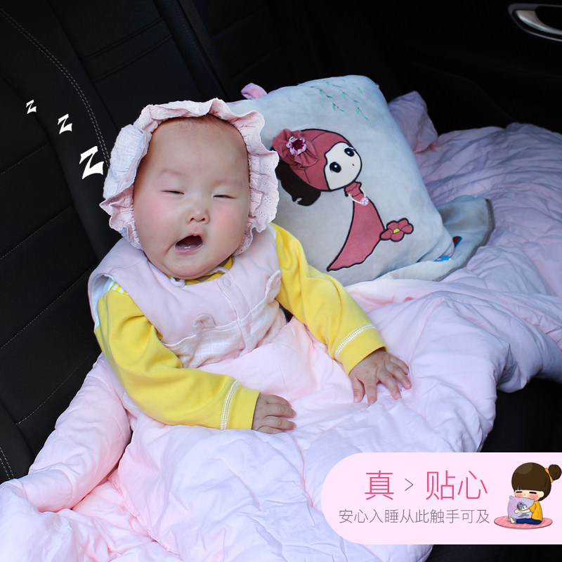 车载抱枕被子两用可折叠多功能卡通创意靠垫汽车四季头枕腰枕靠枕