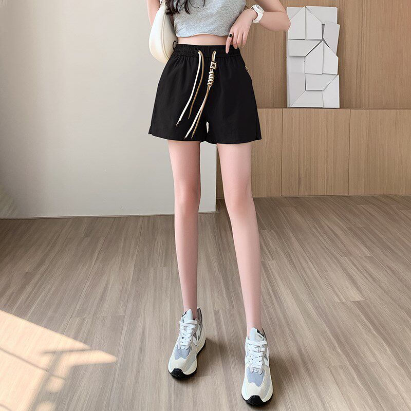 短裤女松紧腰休闲阔腿裤学生夏季薄款小个子显瘦水洗棉牛仔短裤子