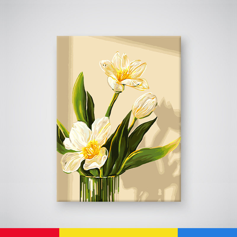 数字油画diy画画手绘高级感手工填充填色丙烯花卉油彩画 花影悦清
