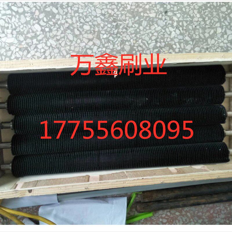 缠绕毛刷滚筒钢丝弹簧刷 玻璃清洗机尼龙丝除尘刷 染整防腐蚀刷辊