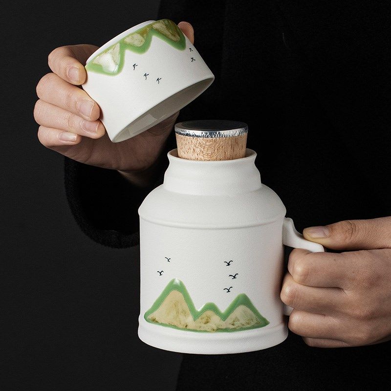 远山粗陶一壶一杯户外旅行茶具套装便携式包茶壶茶杯一人用快客杯